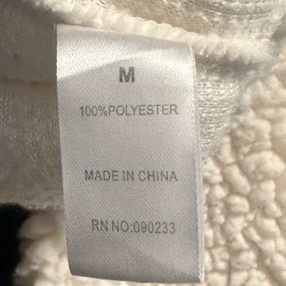 PAC Sun cropped Cozy White fleece pullover Sweater with snaps |Sz S | scandigirl - Picture 8 of 9